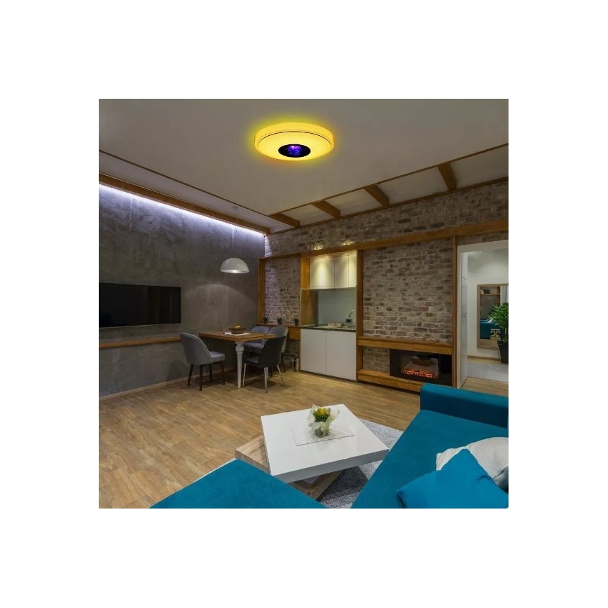 Iluminação de teto LED RGB com regulação MAGIC DISCO LED/18W/230V + controlo remoto