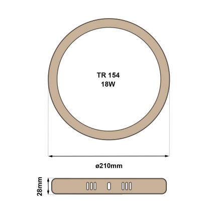 Iluminação de teto LED RING LED/18W/230V 4200K diâmetro 21 cm castanho