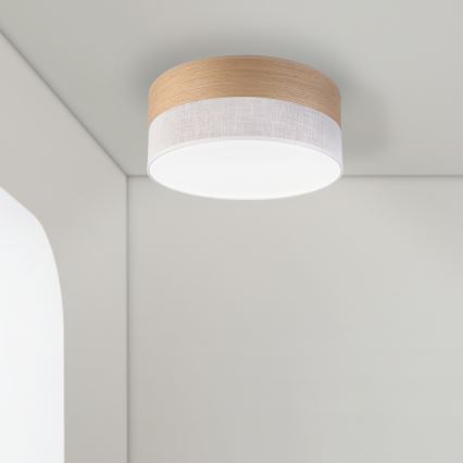 Iluminação de teto LED SIRJA WOOD LED/20W/230V diâmetro 35 cm branco/carvalho