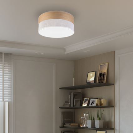 Iluminação de teto LED SIRJA WOOD LED/20W/230V diâmetro 35 cm branco/carvalho