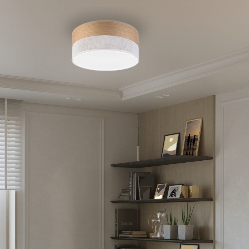 Iluminação de teto LED SIRJA WOOD LED/20W/230V diâmetro 35 cm branco/carvalho