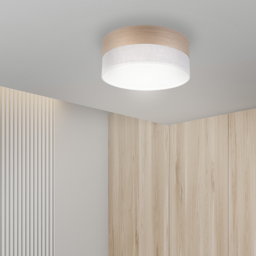 Iluminação de teto LED SIRJA WOOD LED/20W/230V diâmetro 35 cm branco/carvalho