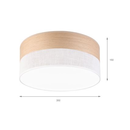 Iluminação de teto LED SIRJA WOOD LED/20W/230V diâmetro 35 cm branco/carvalho