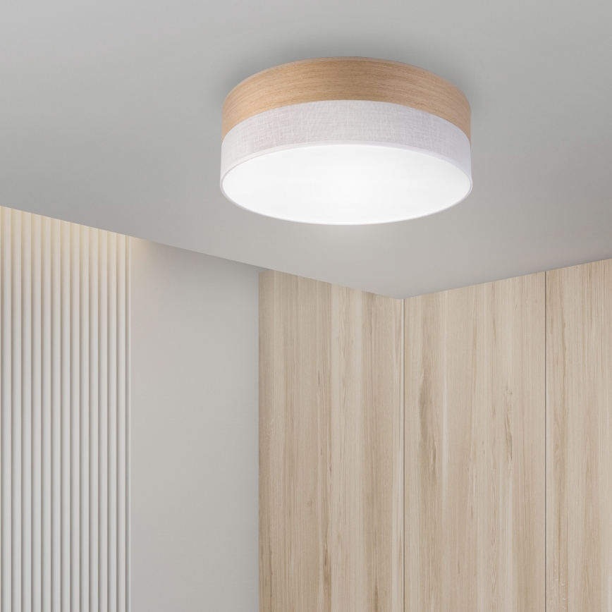 Iluminação de teto LED SIRJA WOOD LED/36W/230V diâmetro 45 cm branco/carvalho