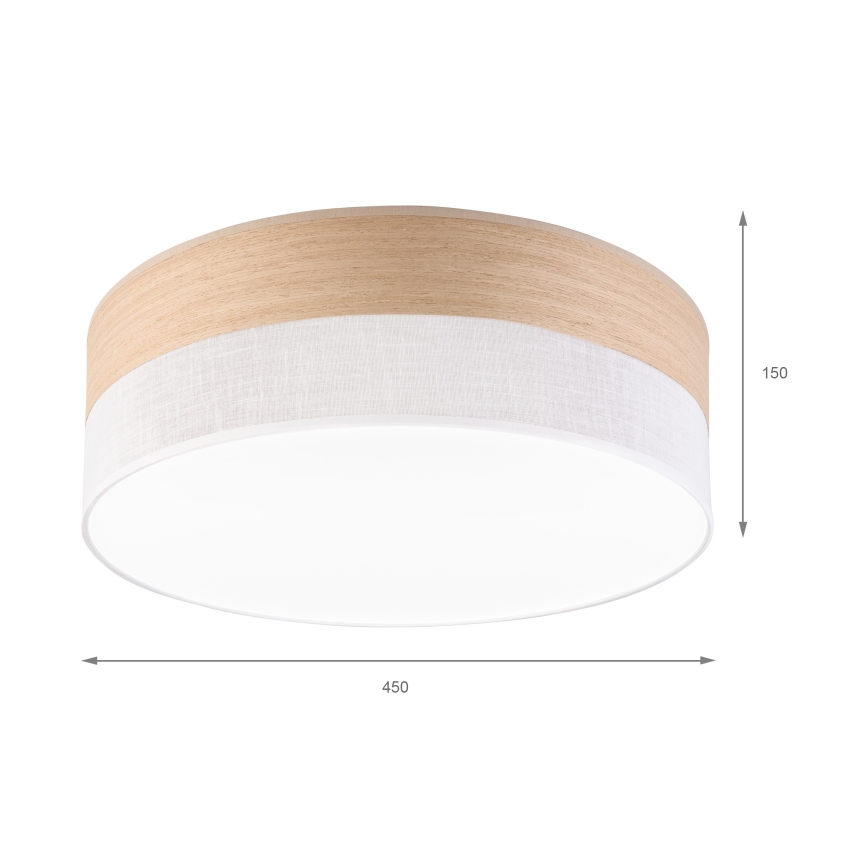 Iluminação de teto LED SIRJA WOOD LED/36W/230V diâmetro 45 cm branco/carvalho