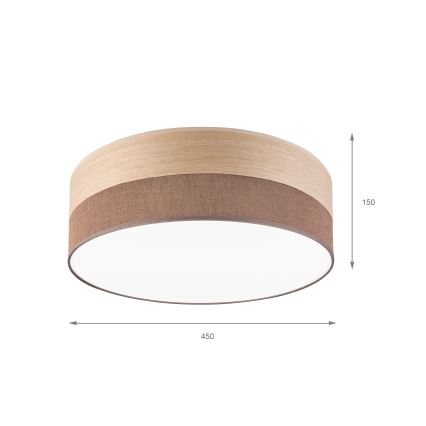 Iluminação de teto LED SIRJA WOOD LED/36W/230V diâmetro 45 cm castanho/carvalho