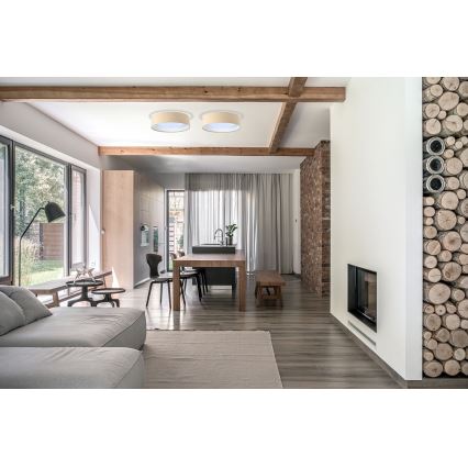 Iluminação de teto LED com regulação SMART GALAXY LED/24W/230V d. 45 cm 2700-6500K Wi-Fi Tuya bege/branco + controlo remoto