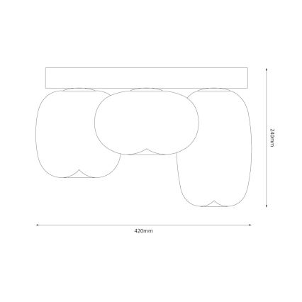 Iluminação de teto LED VASO LED/12W/230V diâmetro 42 cm dourado/fumado