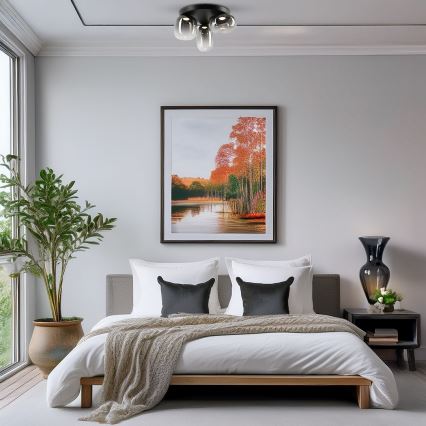 Iluminação de teto LED VASO LED/12W/230V diâmetro 42 cm preto/fumado