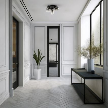 Iluminação de teto LED VASO LED/12W/230V diâmetro 42 cm preto/fumado