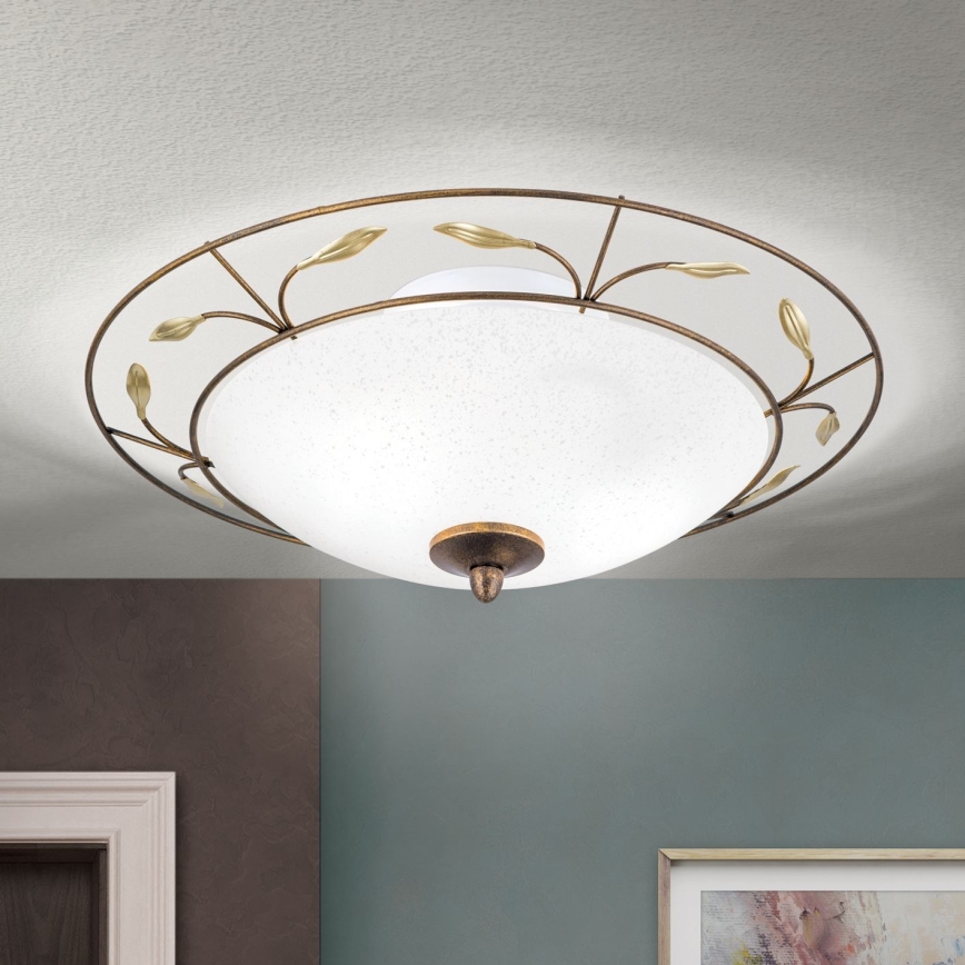 Iluminação de teto LUCA 2xE14/40W/230V diâmetro 40 cm bronze/pátina