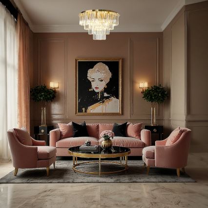 Iluminação de teto MILANO 9xE14/40W/230V dourado