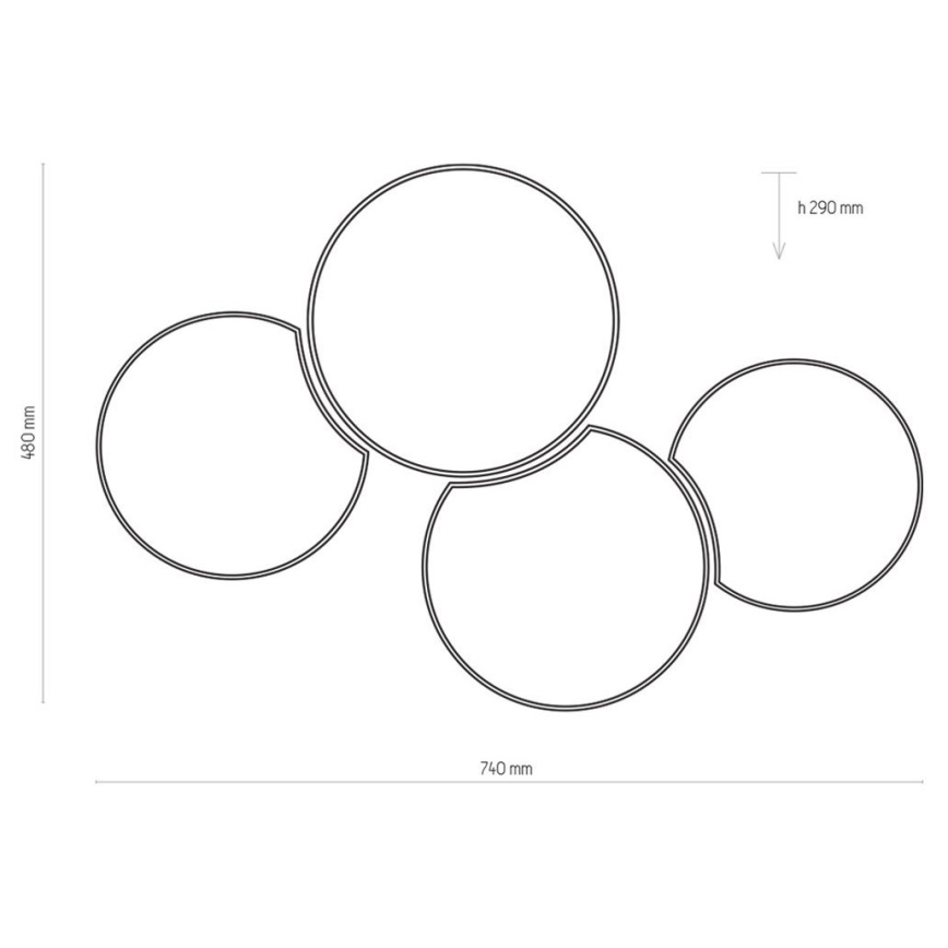 Iluminação de teto MONA 4xE27/15W/230V branca