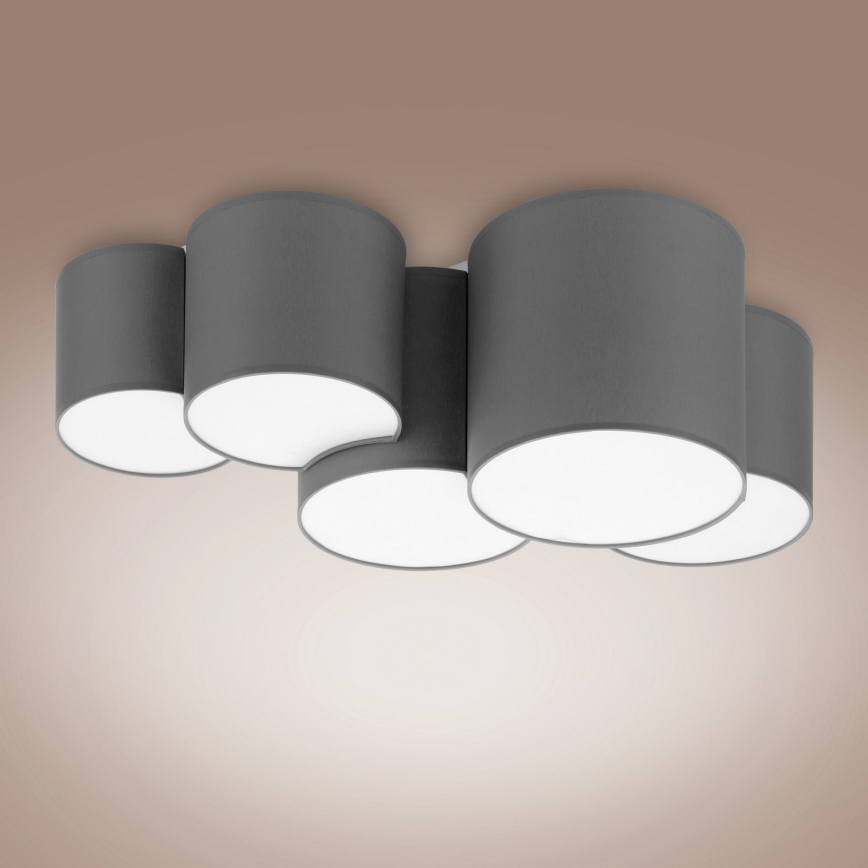 Iluminação de teto MONA 5xE27/15W/230V cinzenta