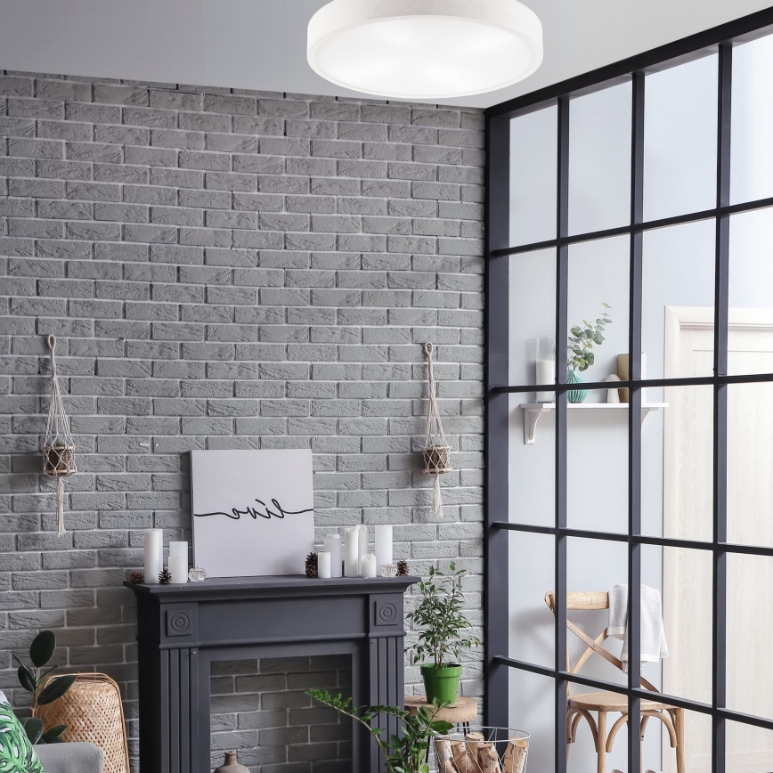 Iluminação de teto NATURAL 4xE27/60W/230V ø 57,5 cm branco/pinho