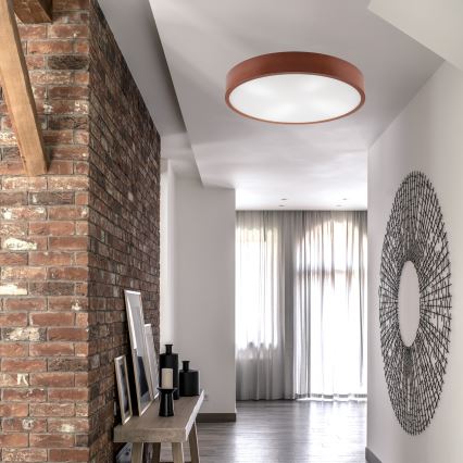 Iluminação de teto NATURAL 4xE27/60W/230V ø 57,5 cm pinho/castanho