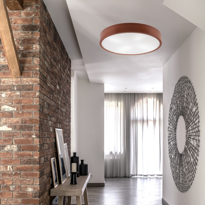 Iluminação de teto NATURAL 4xE27/60W/230V ø 57,5 cm pinho/castanho