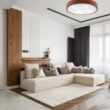 Iluminação de teto NATURAL 4xE27/60W/230V ø 57,5 cm pinho/castanho