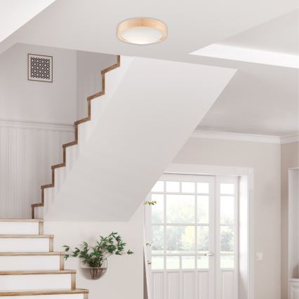 Iluminação de teto NATURAL SLIM 1xE27/60W/230V ø 27 cm pinho