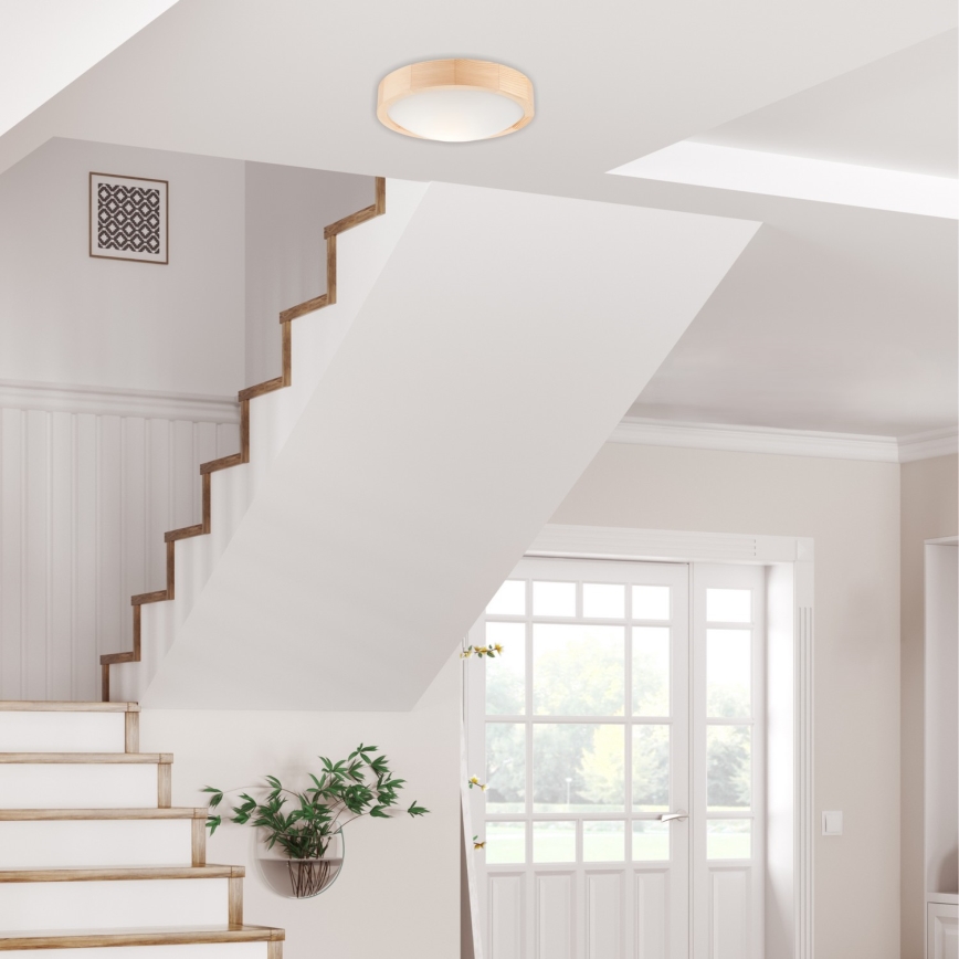 Iluminação de teto NATURAL SLIM 1xE27/60W/230V ø 27 cm pinho