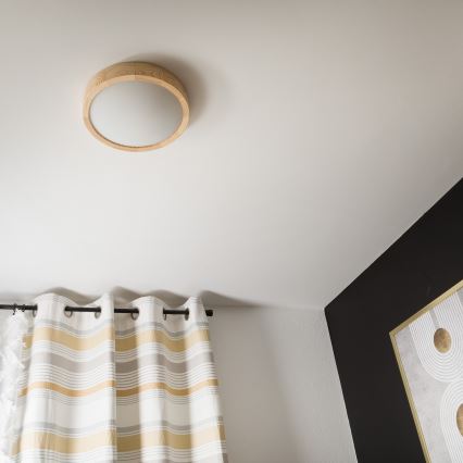 Iluminação de teto NATURAL SLIM 1xE27/60W/230V ø 27 cm pinho