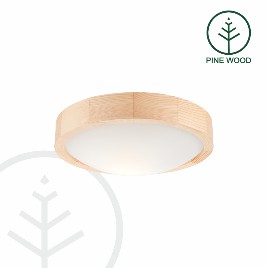 Iluminação de teto NATURAL SLIM 1xE27/60W/230V ø 27 cm pinho