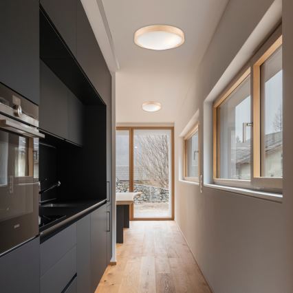 Iluminação de teto NATURAL SLIM 2xE27/60W/230V Ø 37 cm pinho