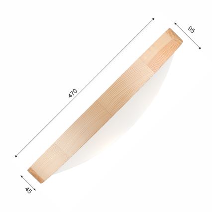 Iluminação de teto NATURAL SLIM 3xE27/60W/230V ø 47 cm pinho