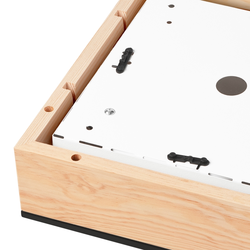 Iluminação de teto NATURAL SQUARE 2xE27/15W/230V 31x31 cm pinho/preto