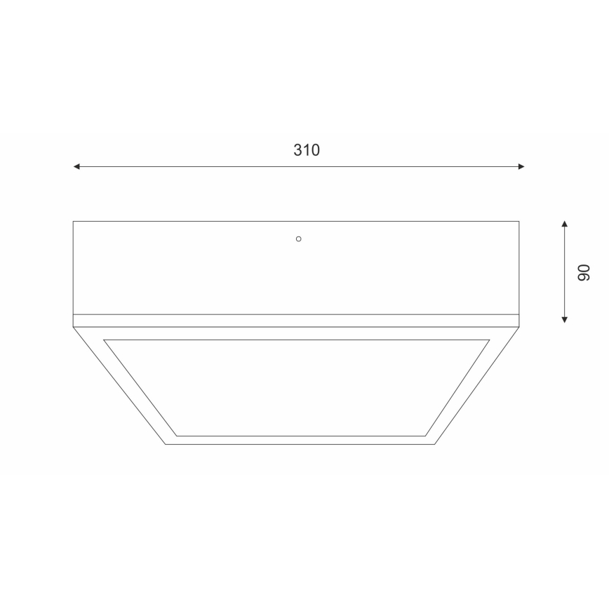 Iluminação de teto NATURAL SQUARE 2xE27/15W/230V 31x31 cm pinho/preto