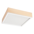 Iluminação de teto NATURAL SQUARE 4xE27/15W/230V 39x39 cm pinho/branco