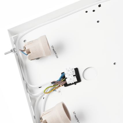Iluminação de teto NATURAL SQUARE 4xE27/15W/230V 39x39 cm pinho/branco
