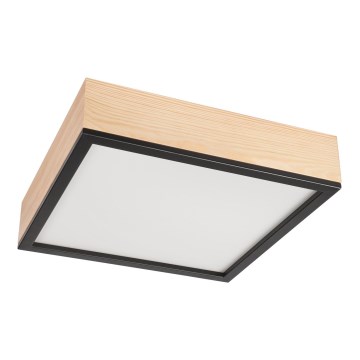 Iluminação de teto NATURAL SQUARE 4xE27/15W/230V 39x39 cm pinho/preto