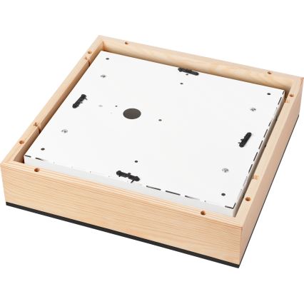 Iluminação de teto NATURAL SQUARE 4xE27/15W/230V 39x39 cm pinho/preto