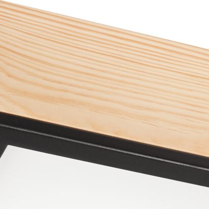 Iluminação de teto NATURAL SQUARE 4xE27/15W/230V 39x39 cm pinho/preto