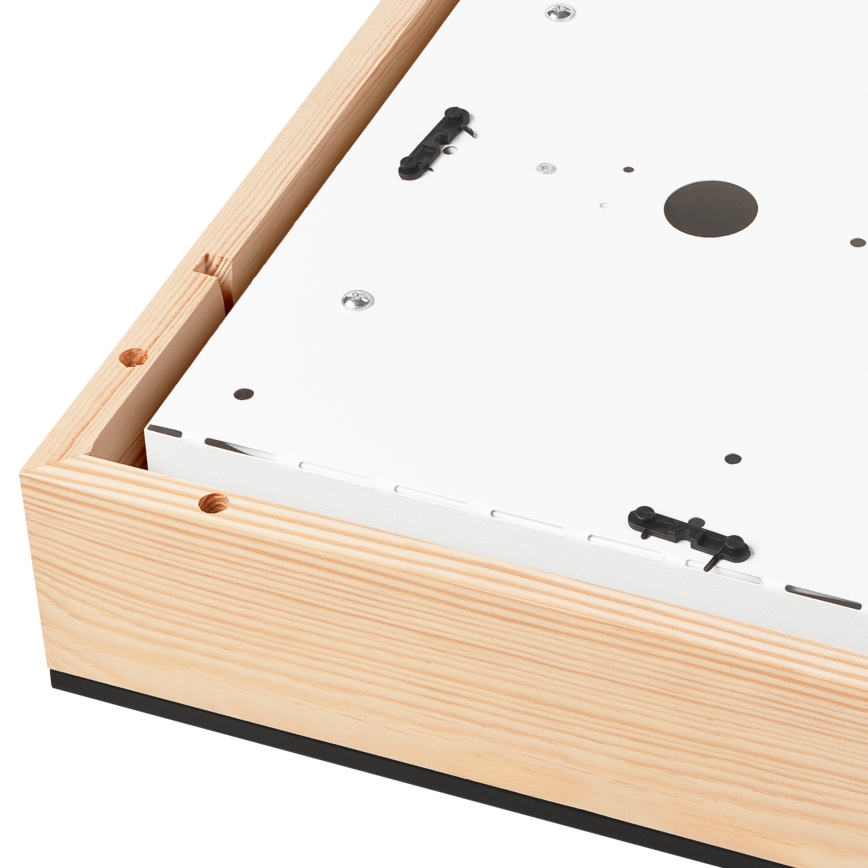 Iluminação de teto NATURAL SQUARE 4xE27/15W/230V 39x39 cm pinho/preto