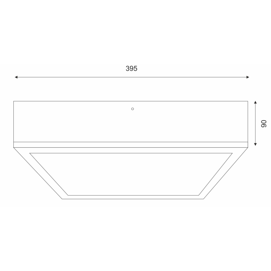 Iluminação de teto NATURAL SQUARE 4xE27/15W/230V 39x39 cm pinho/preto