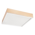 Iluminação de teto NATURAL SQUARE 4xE27/15W/230V 48x48 cm pinho/branco