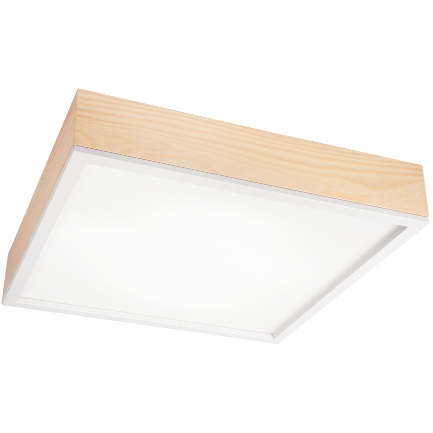 Iluminação de teto NATURAL SQUARE 4xE27/15W/230V 48x48 cm pinho/branco