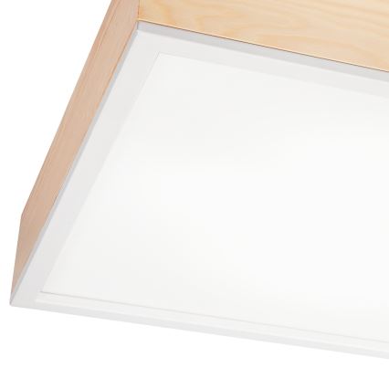 Iluminação de teto NATURAL SQUARE 4xE27/15W/230V 48x48 cm pinho/branco