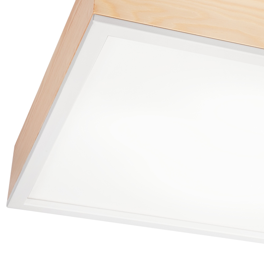 Iluminação de teto NATURAL SQUARE 4xE27/15W/230V 48x48 cm pinho/branco
