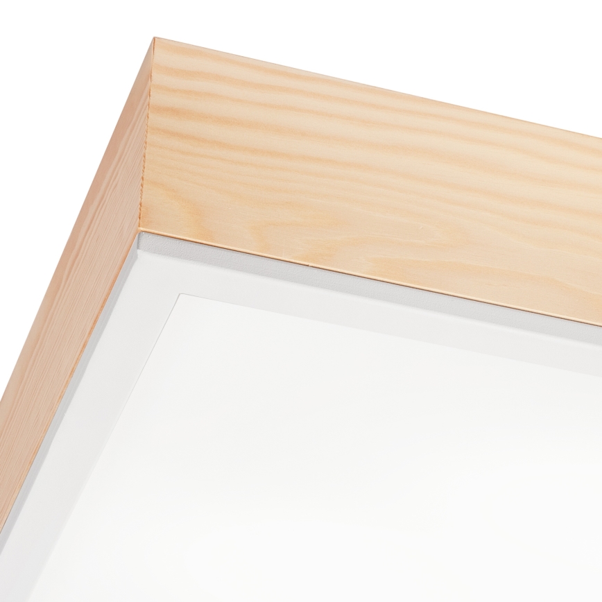 Iluminação de teto NATURAL SQUARE 4xE27/15W/230V 48x48 cm pinho/branco