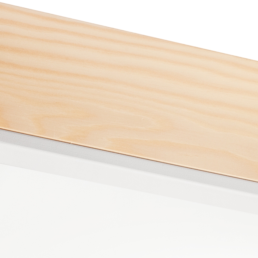 Iluminação de teto NATURAL SQUARE 4xE27/15W/230V 48x48 cm pinho/branco