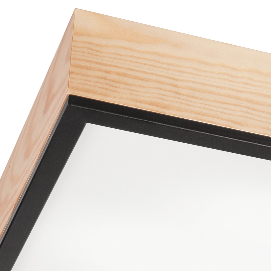Iluminação de teto NATURAL SQUARE 4xE27/15W/230V 48x48 cm pinho/preto