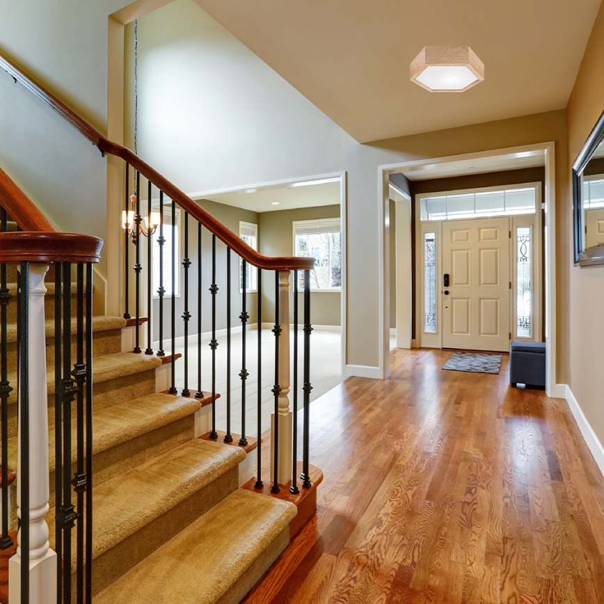 Iluminação de teto OAK HEX 1xE27/60W/230V d. 32 cm carvalho