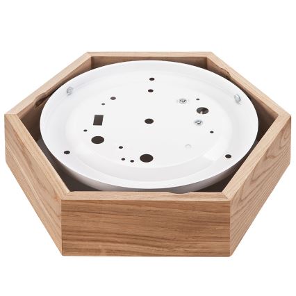 Iluminação de teto OAK HEX 1xE27/60W/230V d. 32 cm carvalho
