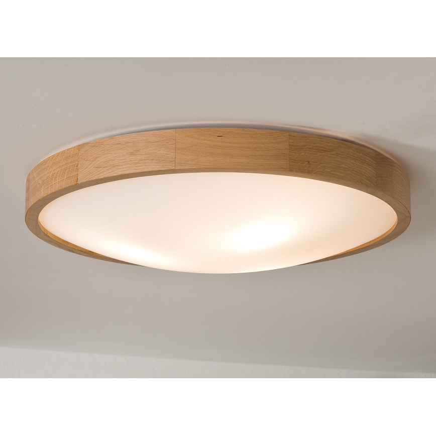 Iluminação de teto OAK SLIM 3×E27/60W/230V Carvalho ø 47 cm