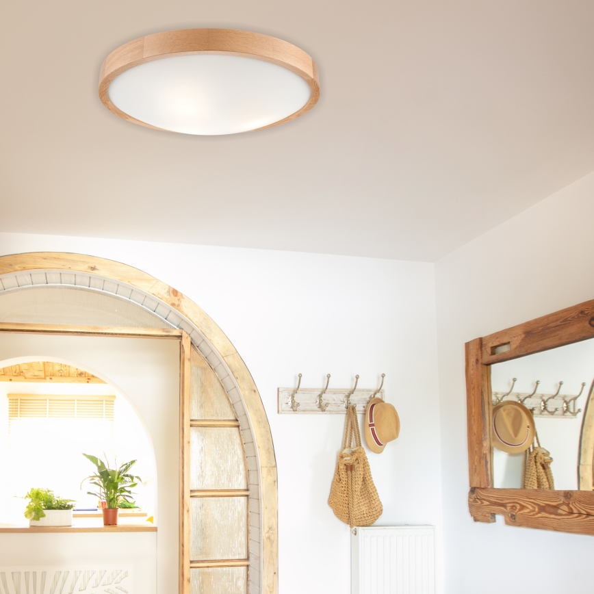 Iluminação de teto OAK SLIM 3×E27/60W/230V Carvalho ø 47 cm