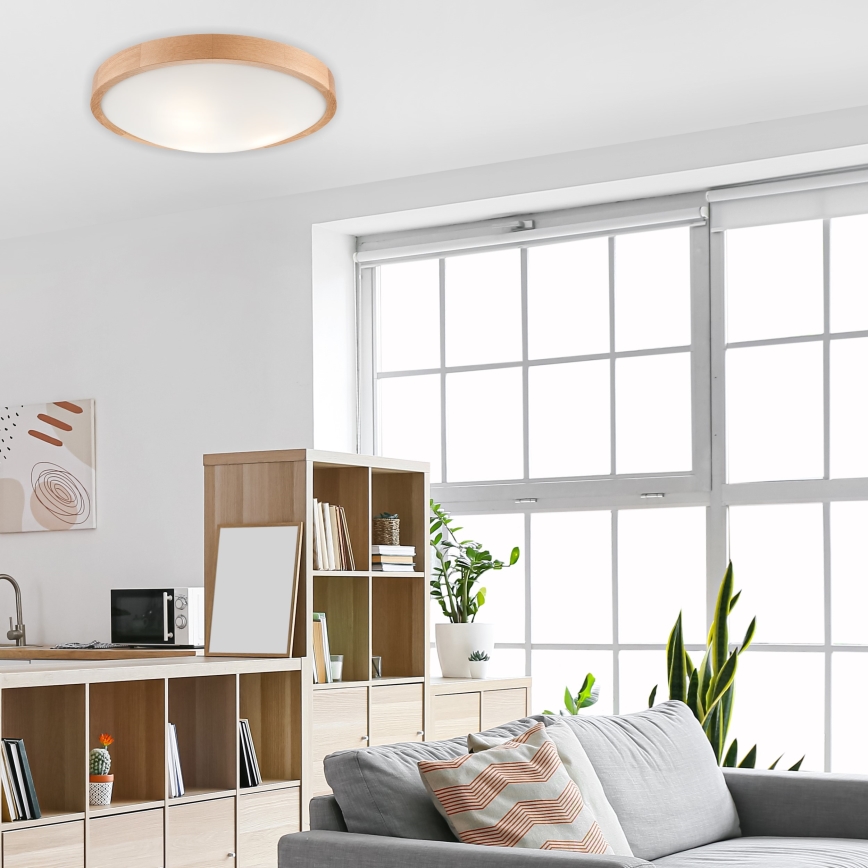 Iluminação de teto OAK SLIM 3×E27/60W/230V Carvalho ø 47 cm