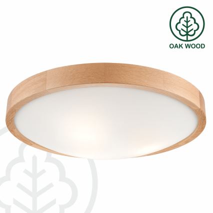Iluminação de teto OAK SLIM 3×E27/60W/230V Carvalho ø 47 cm